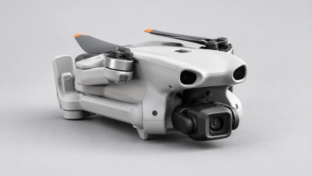 DJI Lito X1 folded drone and single gimbal camera in a model-reference studio illustration